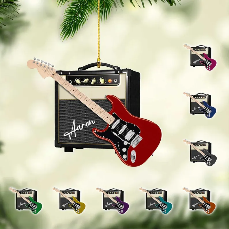 2024 Custom Name Guitar Christmas Decorations