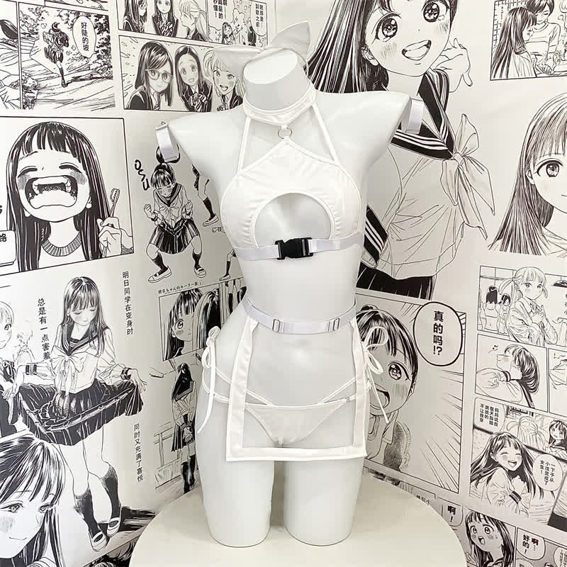 Sexy Cat Girl Uniform With Hollow Chest