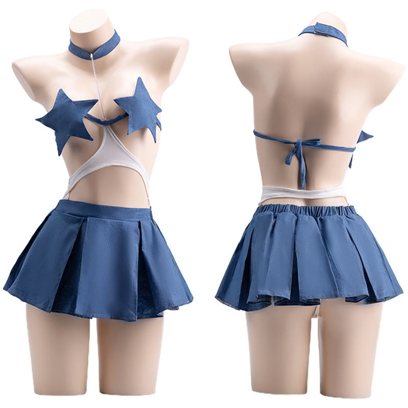 Sexy Star Tube Open-crotch Jumpsuit Skirt Lingerie