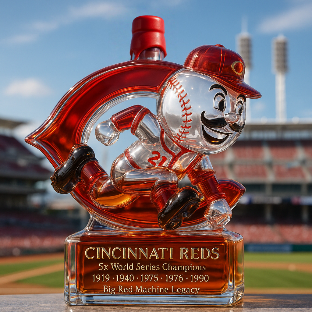 Cincinnati Reds Whiskey Bottle