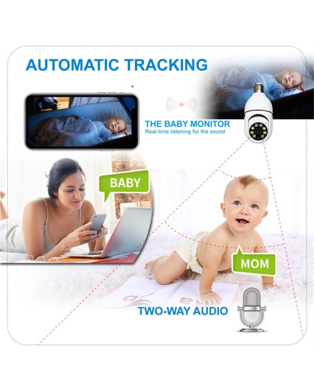 Wireless Wifi Bulb Camera Security Camera Premium