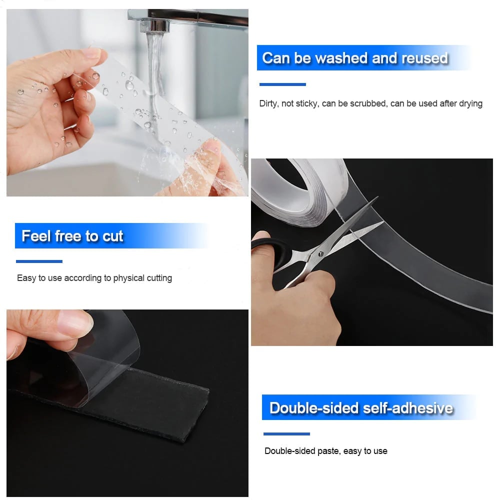 🔥BUY 2 FREE SHIPPING🔥Double-Sided DIY Nano Magic Tape(5M /16.4 Ft)