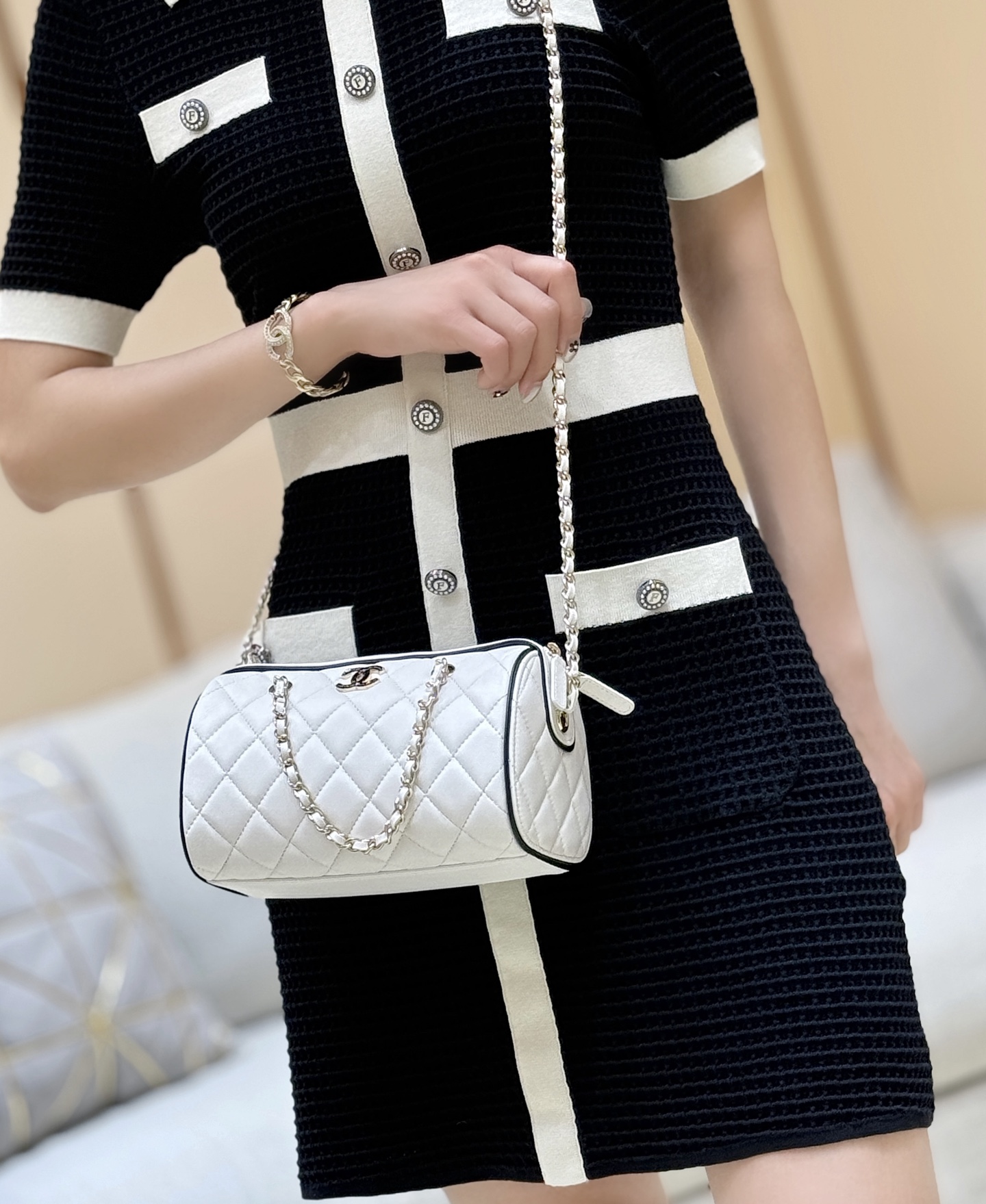 Chanel 25P Spring/Summer Preview Collection Panda Bowling Bag AP45150