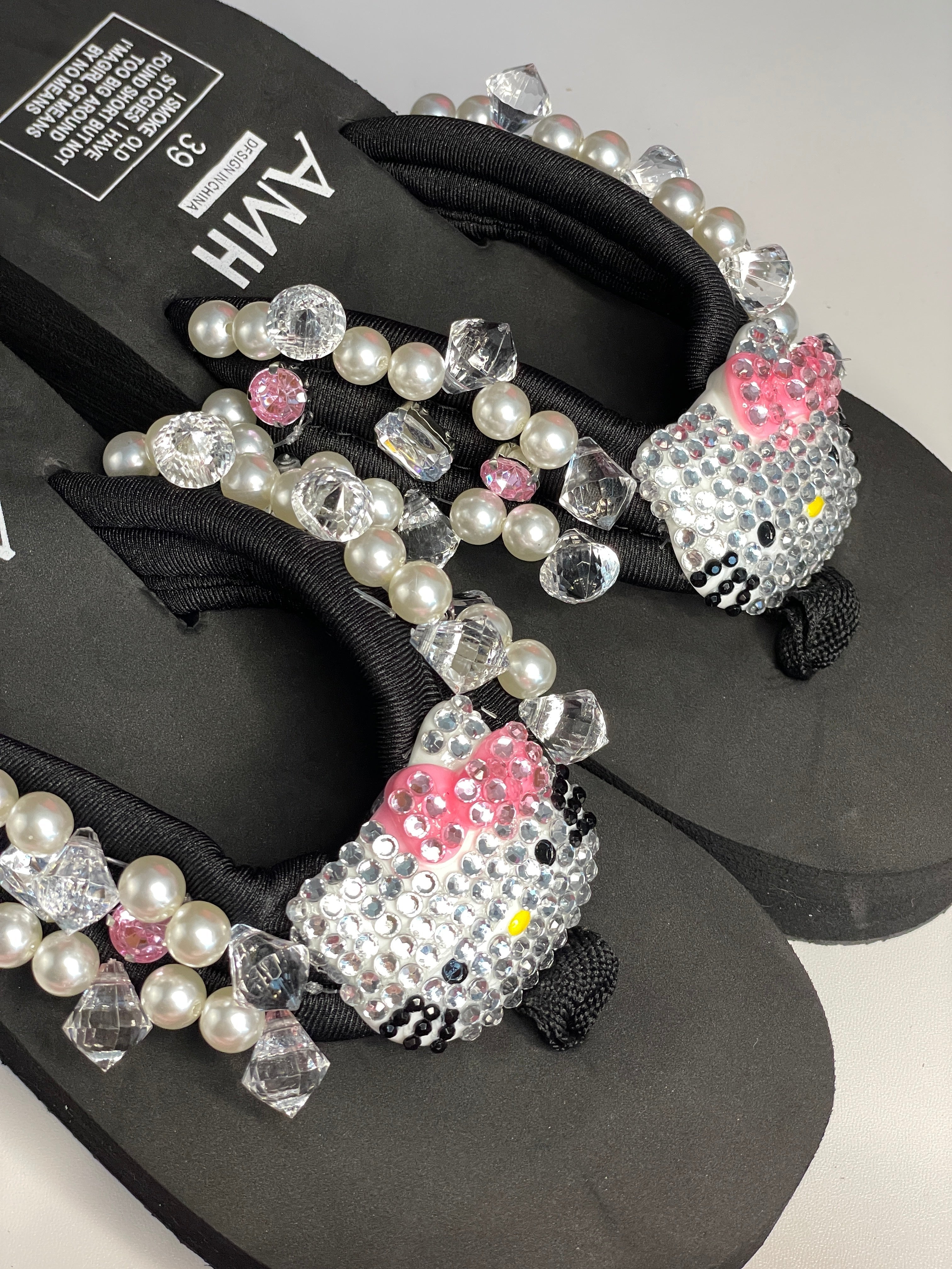 Hello Kitty Rhinestone High Platform Sandals Slippers