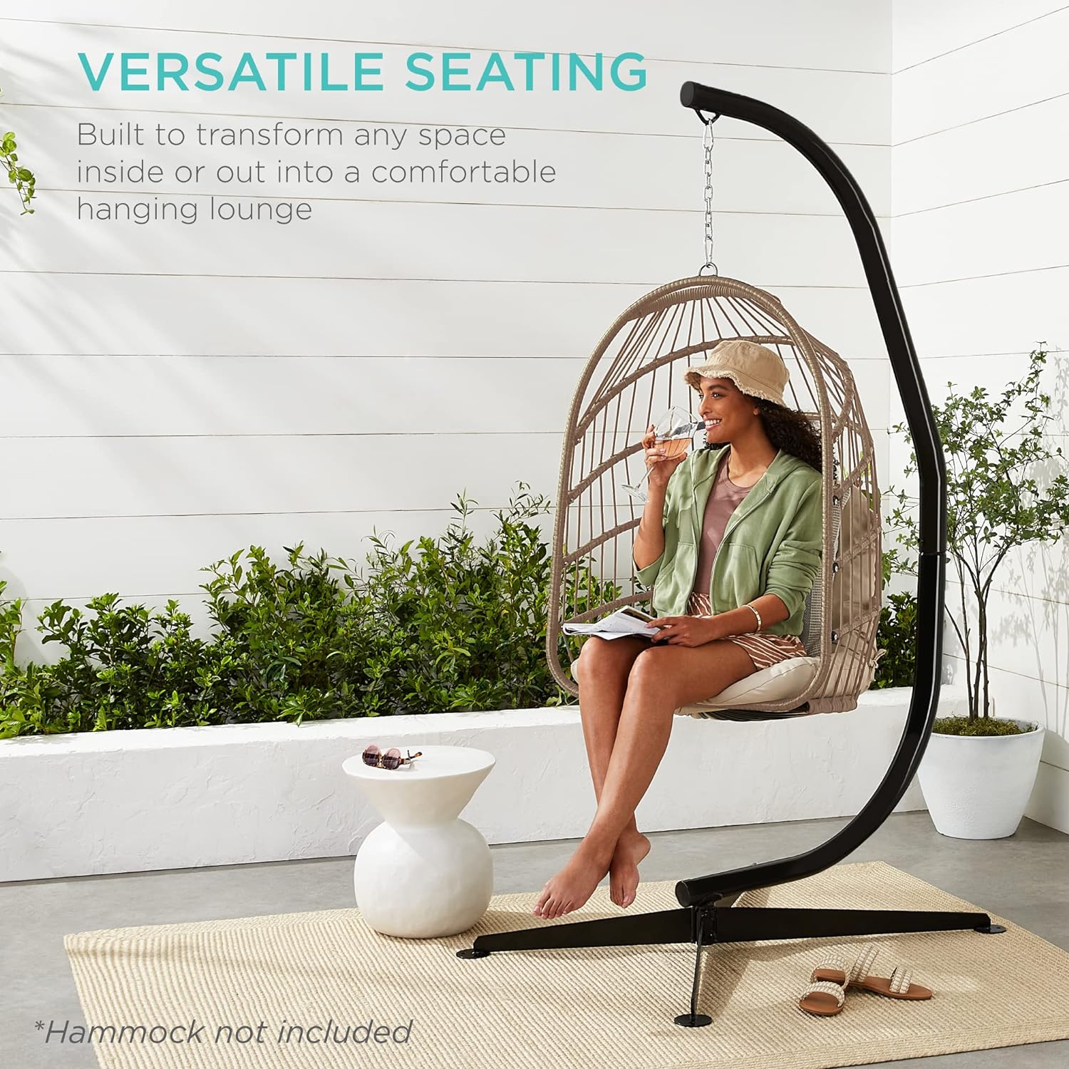 Best Choice Products Metal Hanging Hammock C-Stand for Chair/Weather Resistant Finish