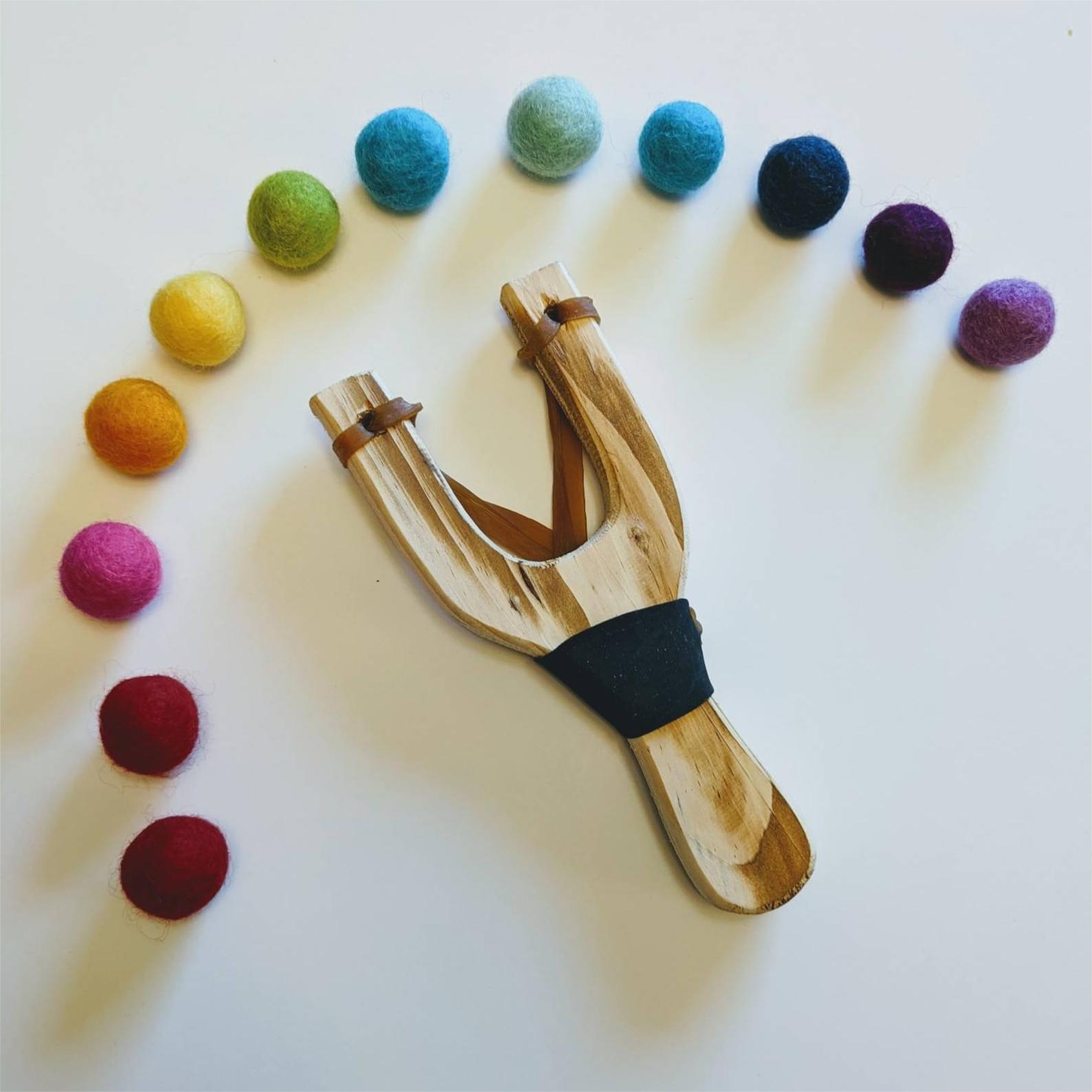 Wood Slingshot with Felt Ammo | Party Favors