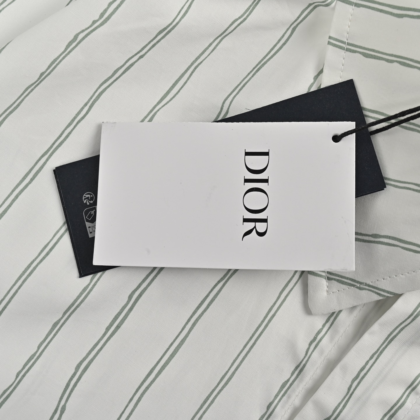 Dior 25ss pocket embroidered striped shirt