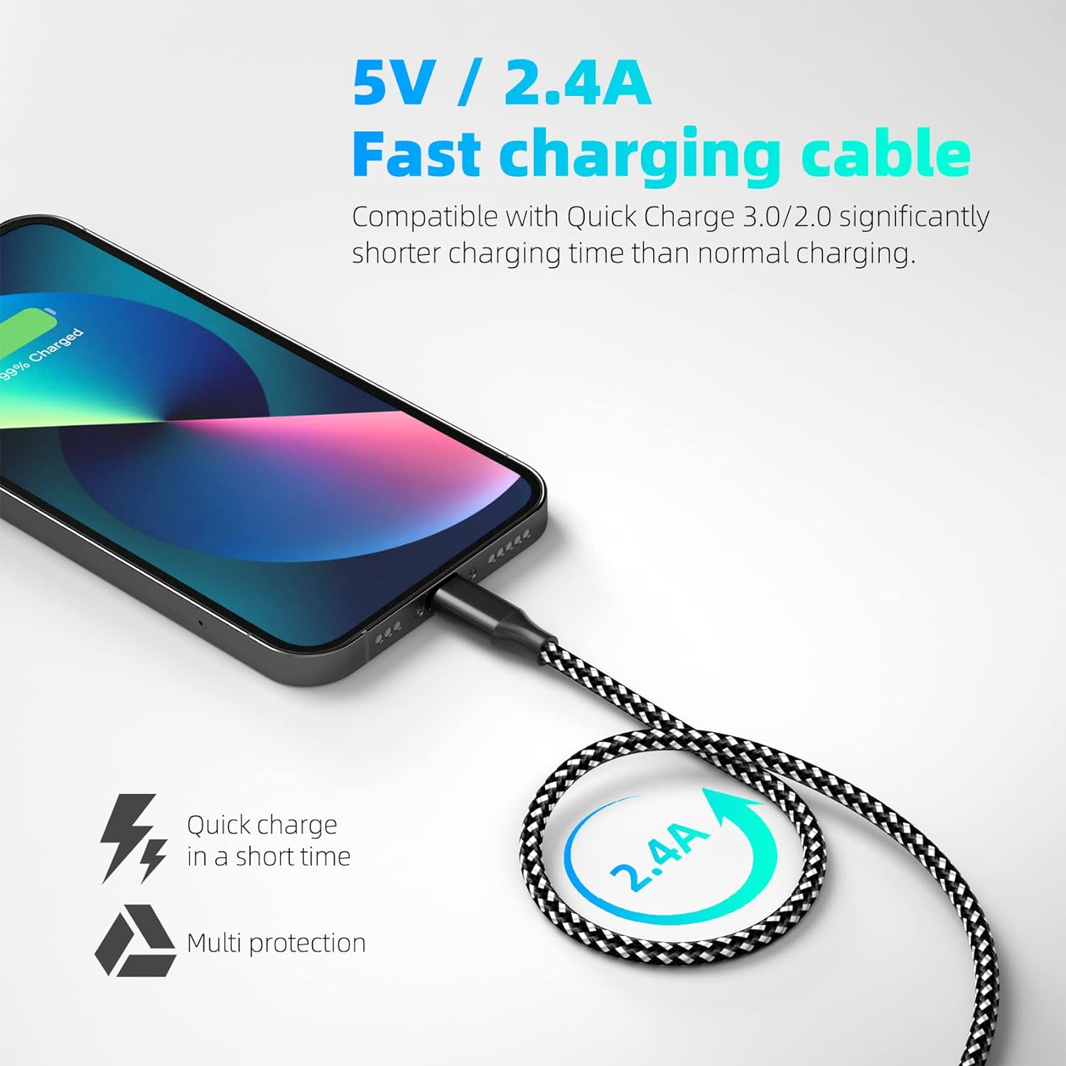 iPhone Charger Apple MFi Certified 3pack 10FT Long Lightning Cable Fast Charging Cord Compatible with iPhone 14/13/12/11 Pro Max Mini XR/XS/X/8/7/6 Plus SE iPod and More