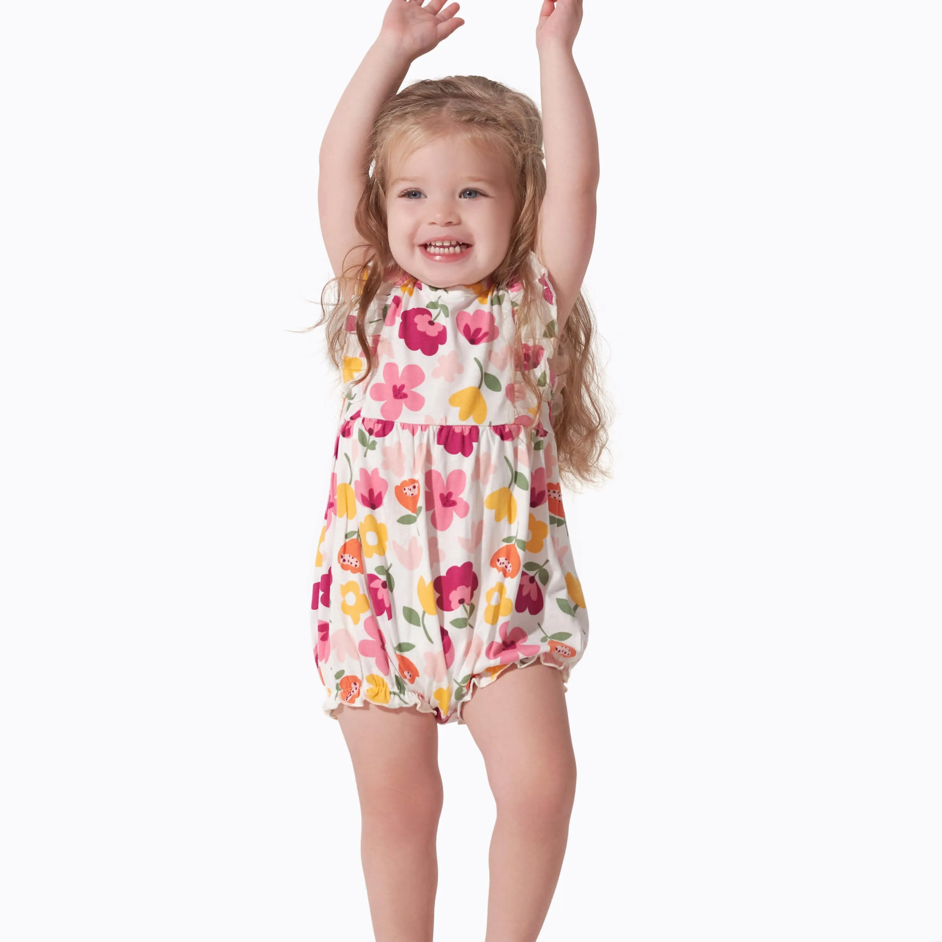 3-Pack Baby Girls Floral Fox Rompers