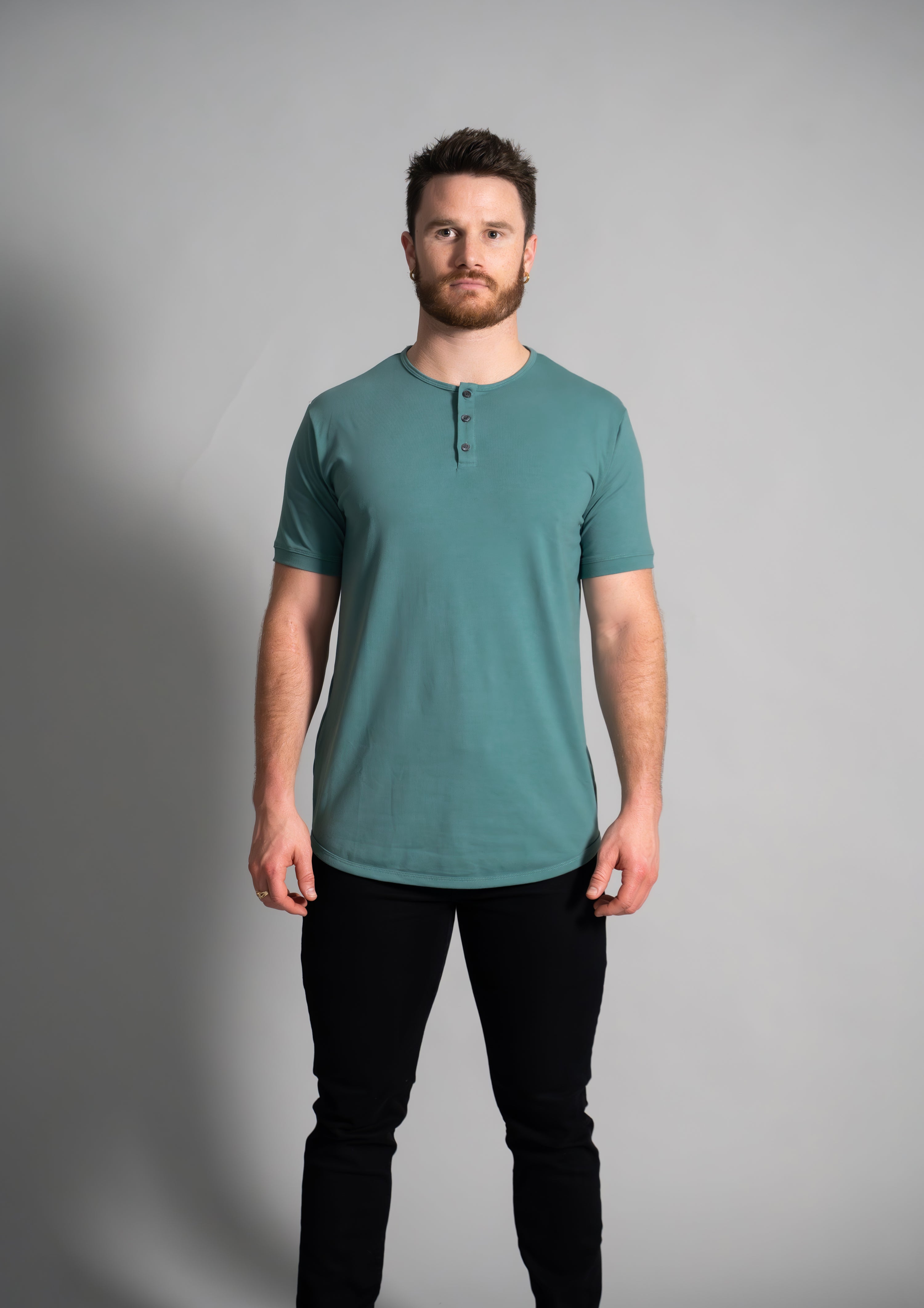Henley Curved Hem