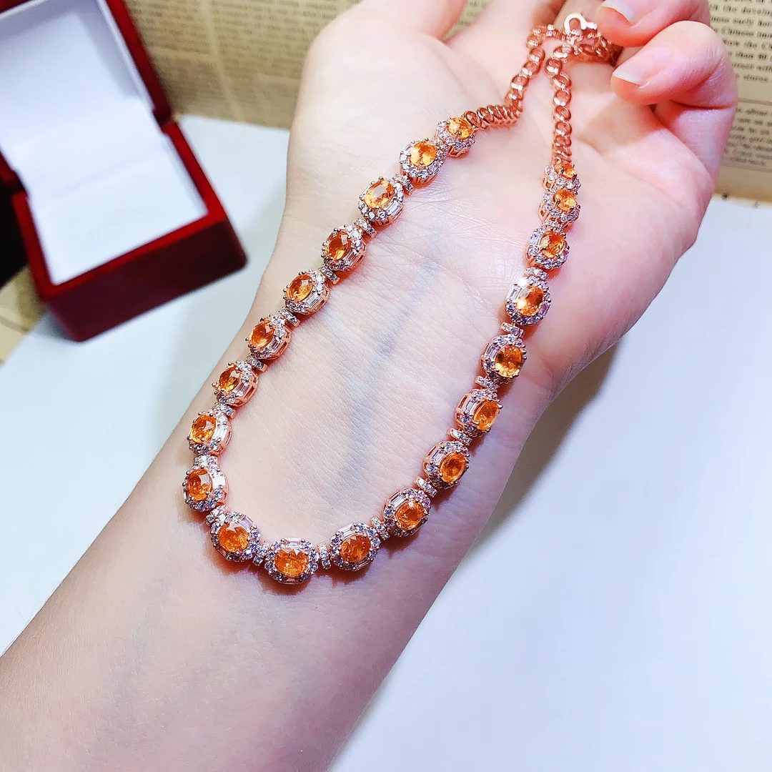 925 Sterling silver natural sapphire ruby garnet choker necklace Fire Color good women's luxury jewelry certified boutique