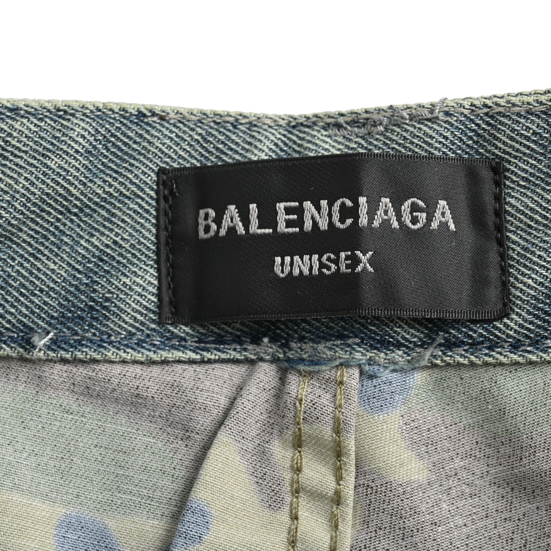 Balenciaga Knife-cut Camouflage Double Jeans