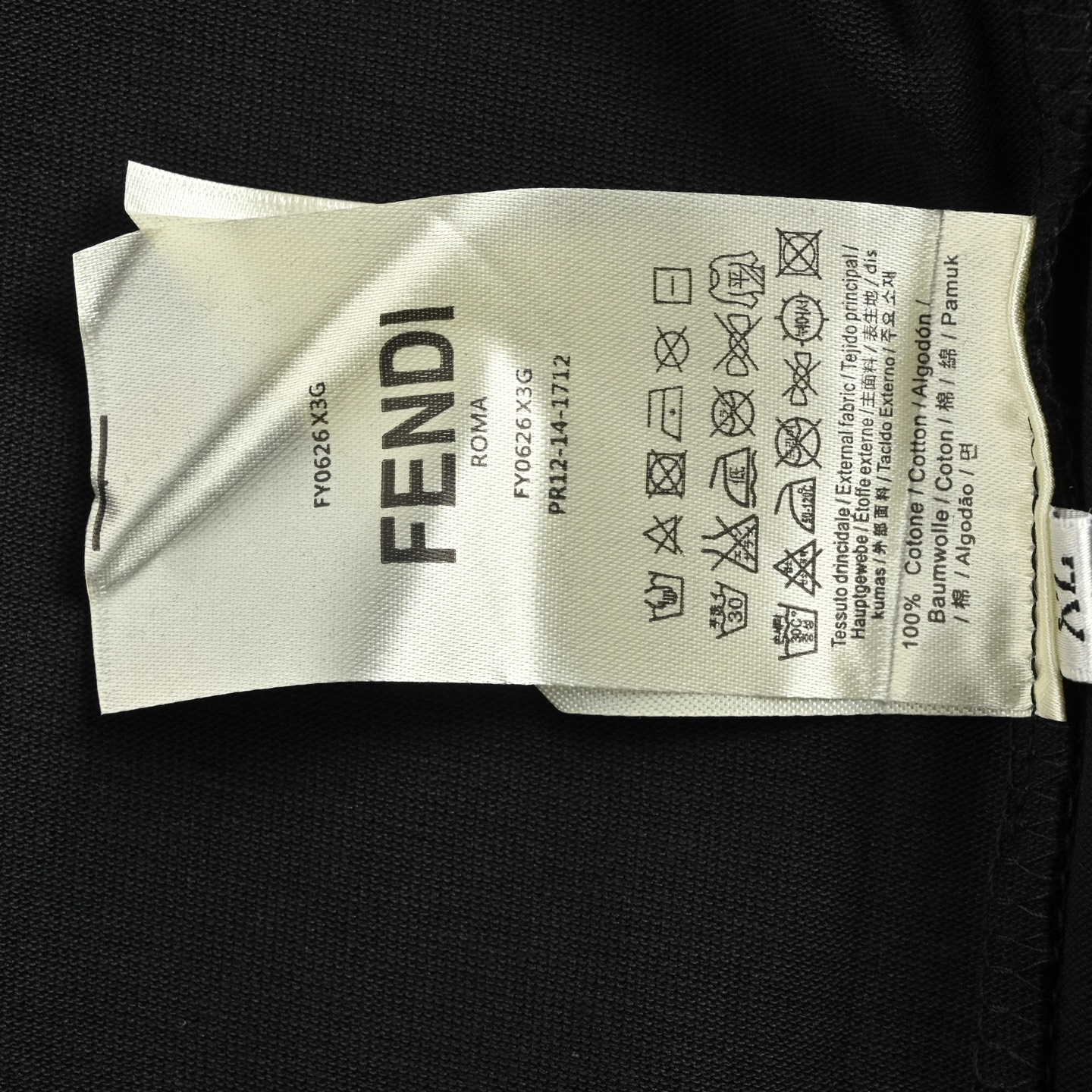 Fendi 25ss short-sleeved shirt with hem label embroidery