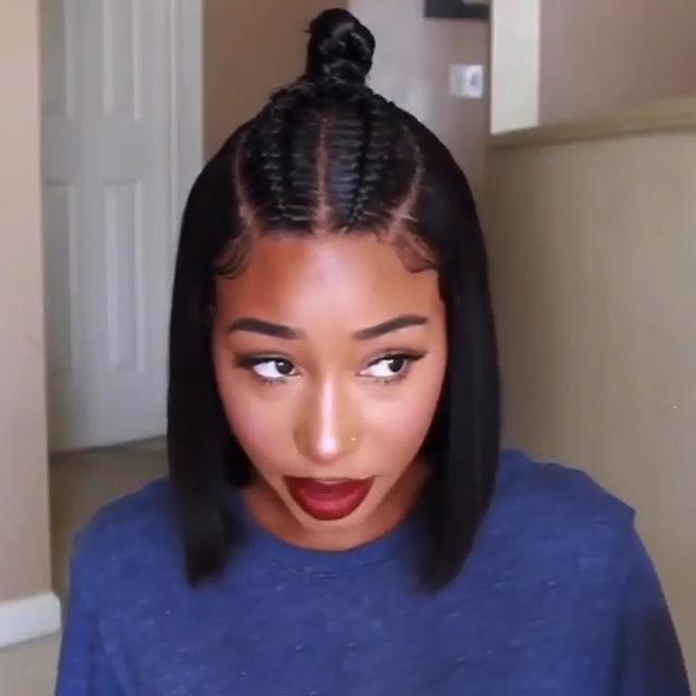 BRAZILIAN STRAIGHT LACE FRONT BOB WIGS LADY WIG