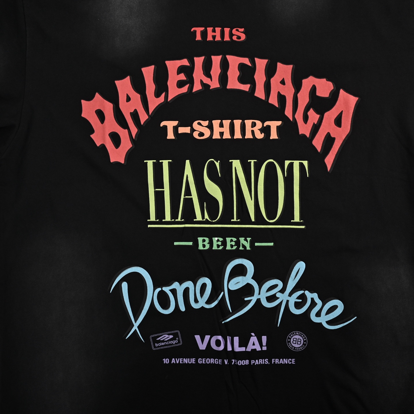 Balenciaga, letters on the chest, foam printed, washed and used short sleeves
