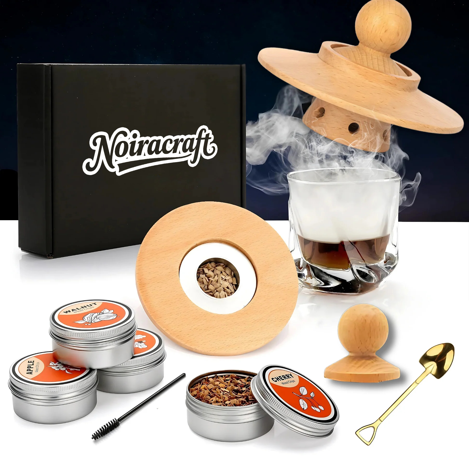 Whiskey Smoker Kit, 6 Flavors of Wood Chips
