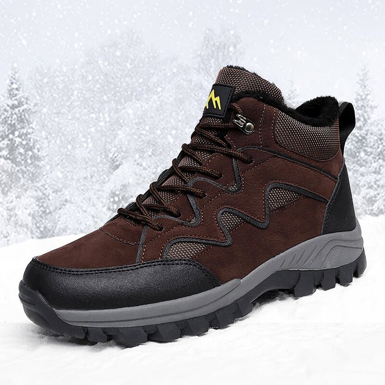 Men's High-Top Plush Outdoor Hiking Shoes