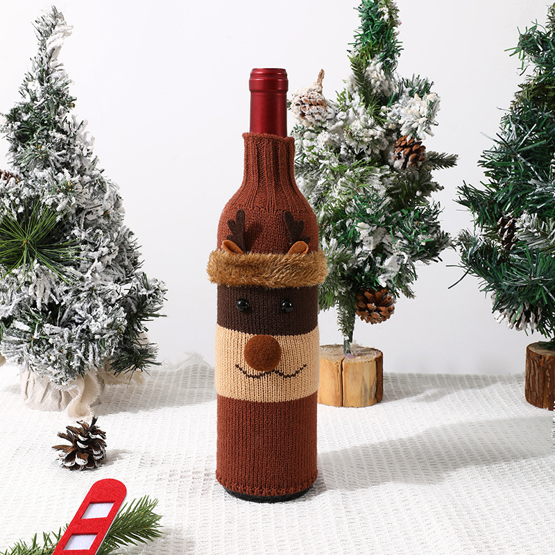 New Christmas bottle set Champagne red wine creative wine set Hotel table restaurant holiday decoration supplies