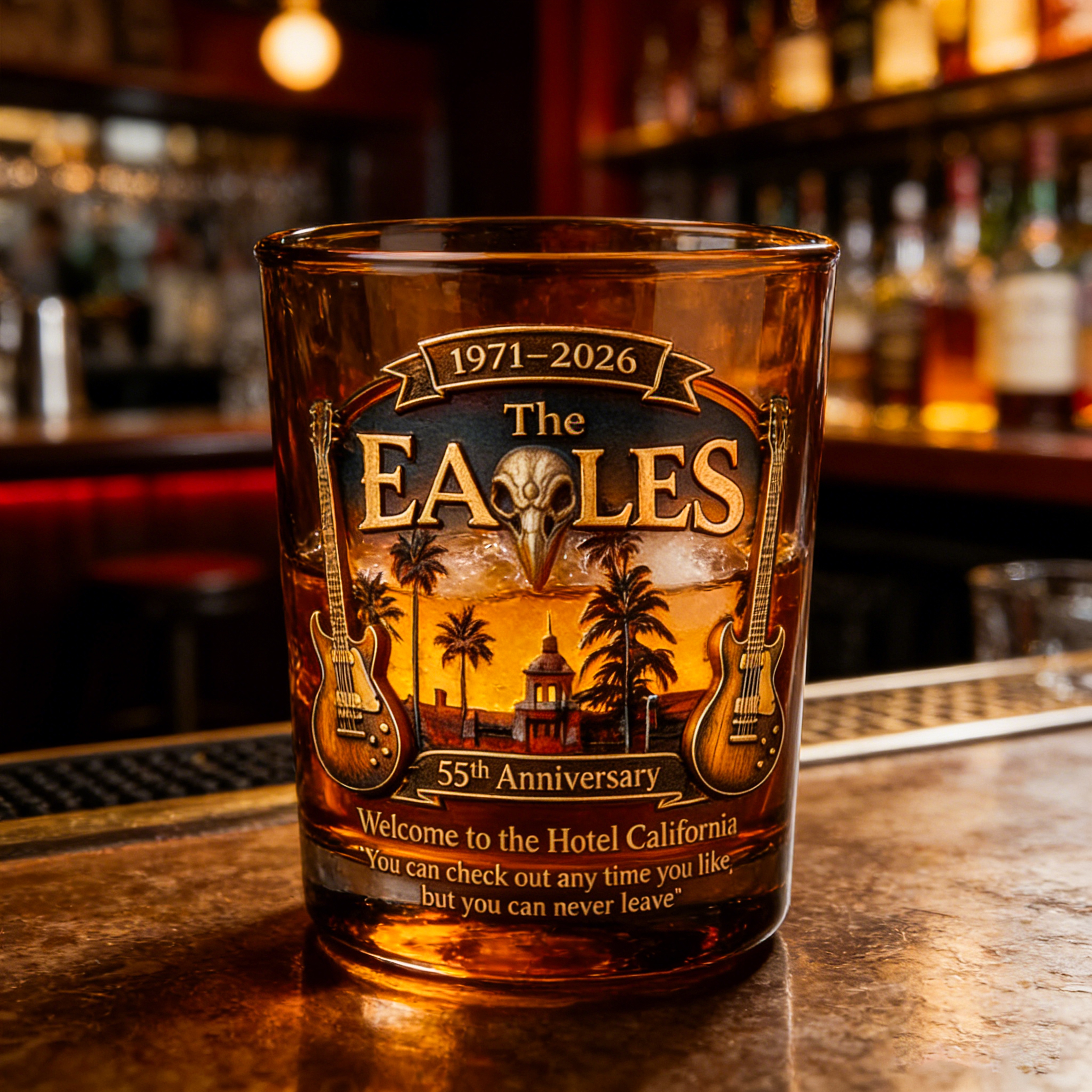 The Eagles 55th Anniversary Commemorative Whiskey Glass