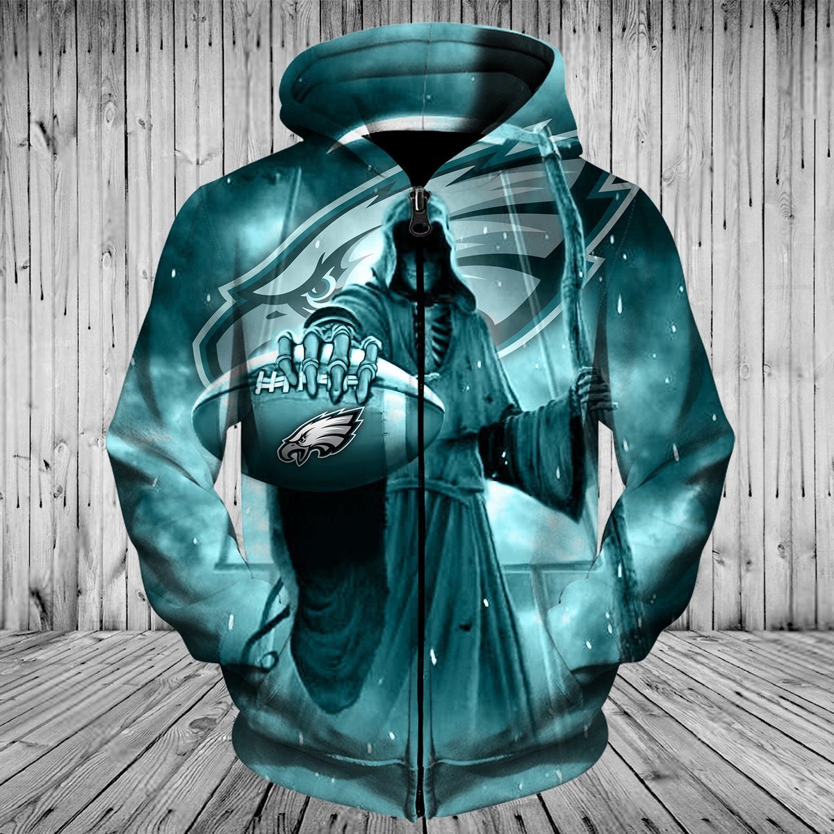 EAGLES HOODIE DEATH SKULL 3D
