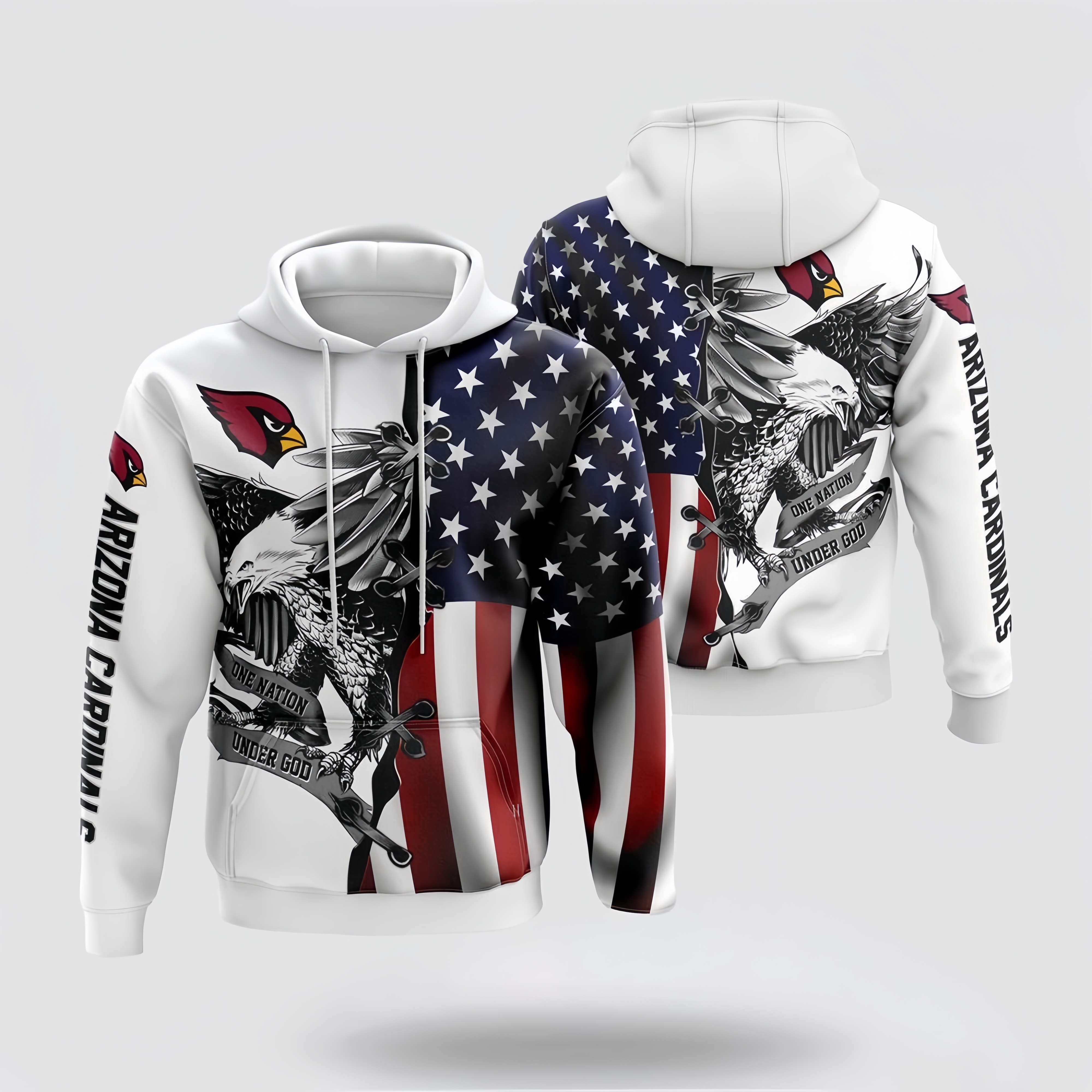 ARIZONA CARDINALS 3D USA FLAG EAGLE