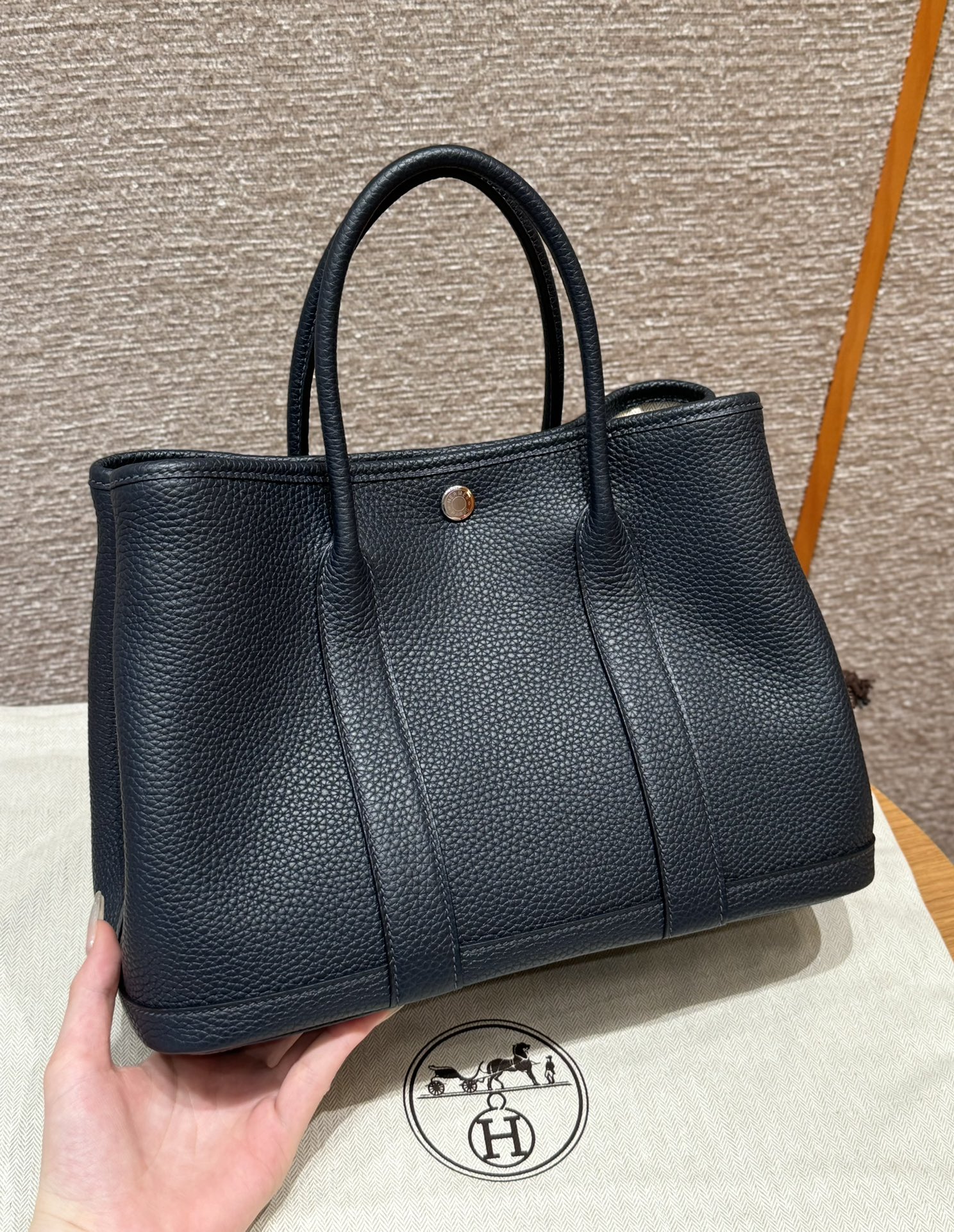 Hermes Garden party 30cm 76Blue indigo handbag (handmade to order)