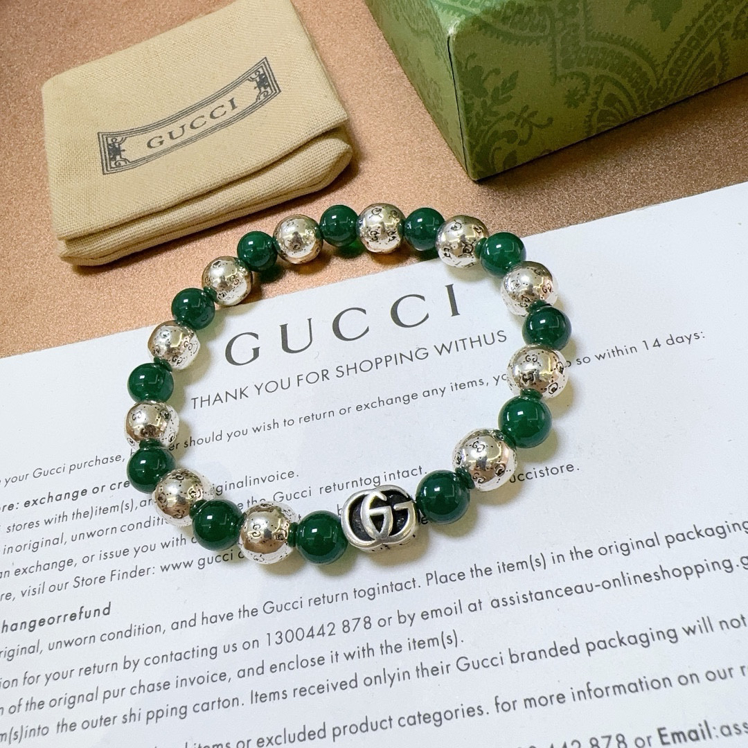 Gucci Green Agate Bracelet