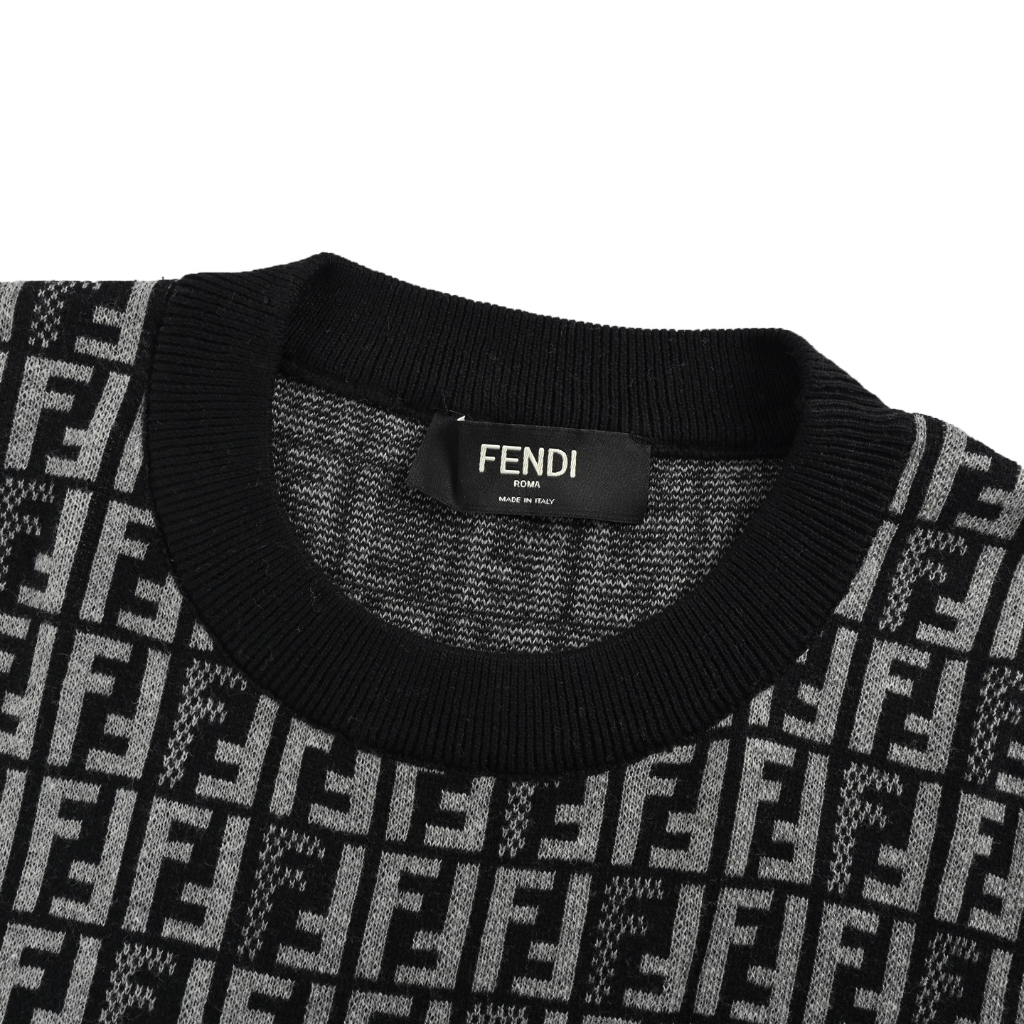 Fendi FF jacquard full print knitted short sleeves