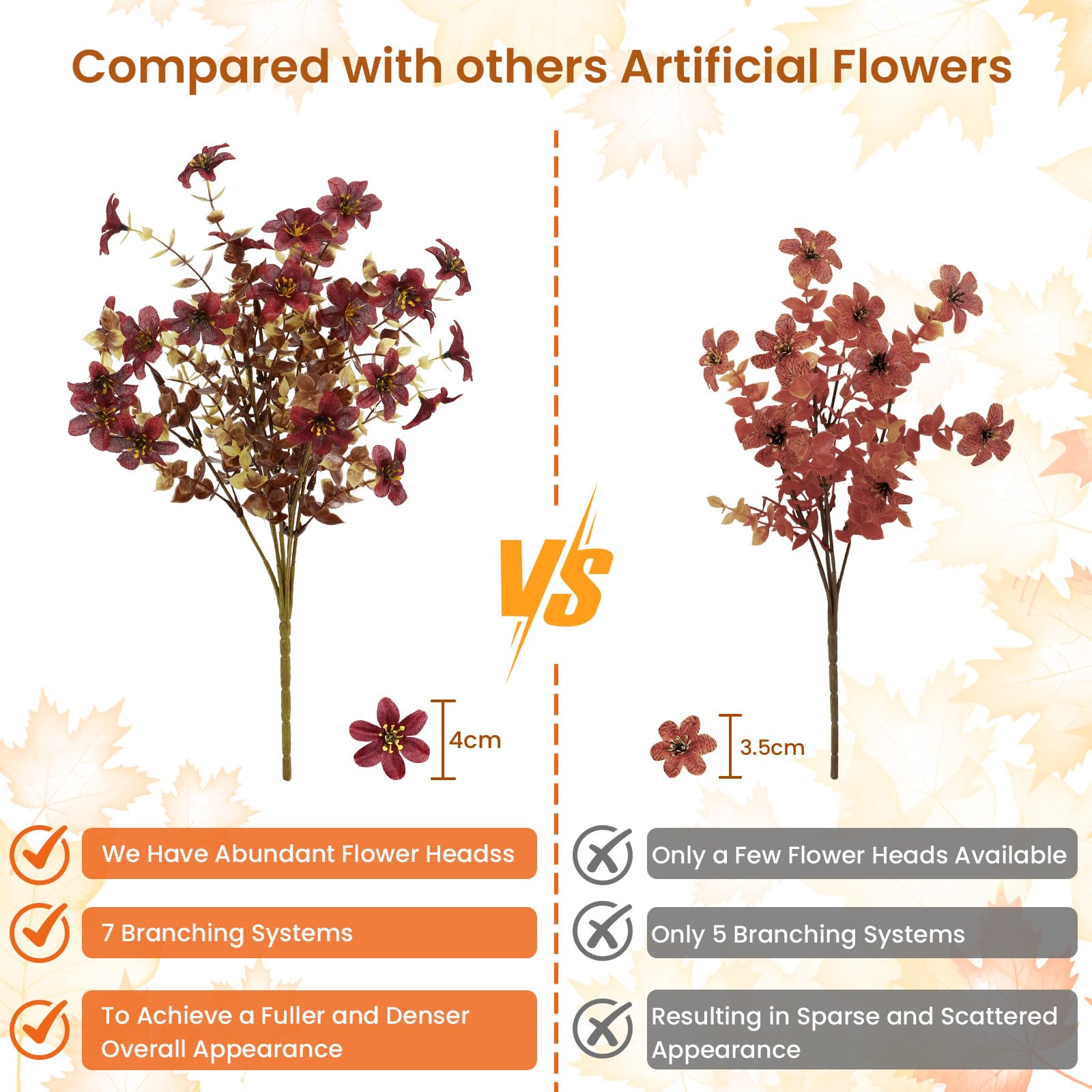 💥ON SALE💥Artificial Fall Mums Flowers for Outdoors, UV resistant, Waterproof, Windproof