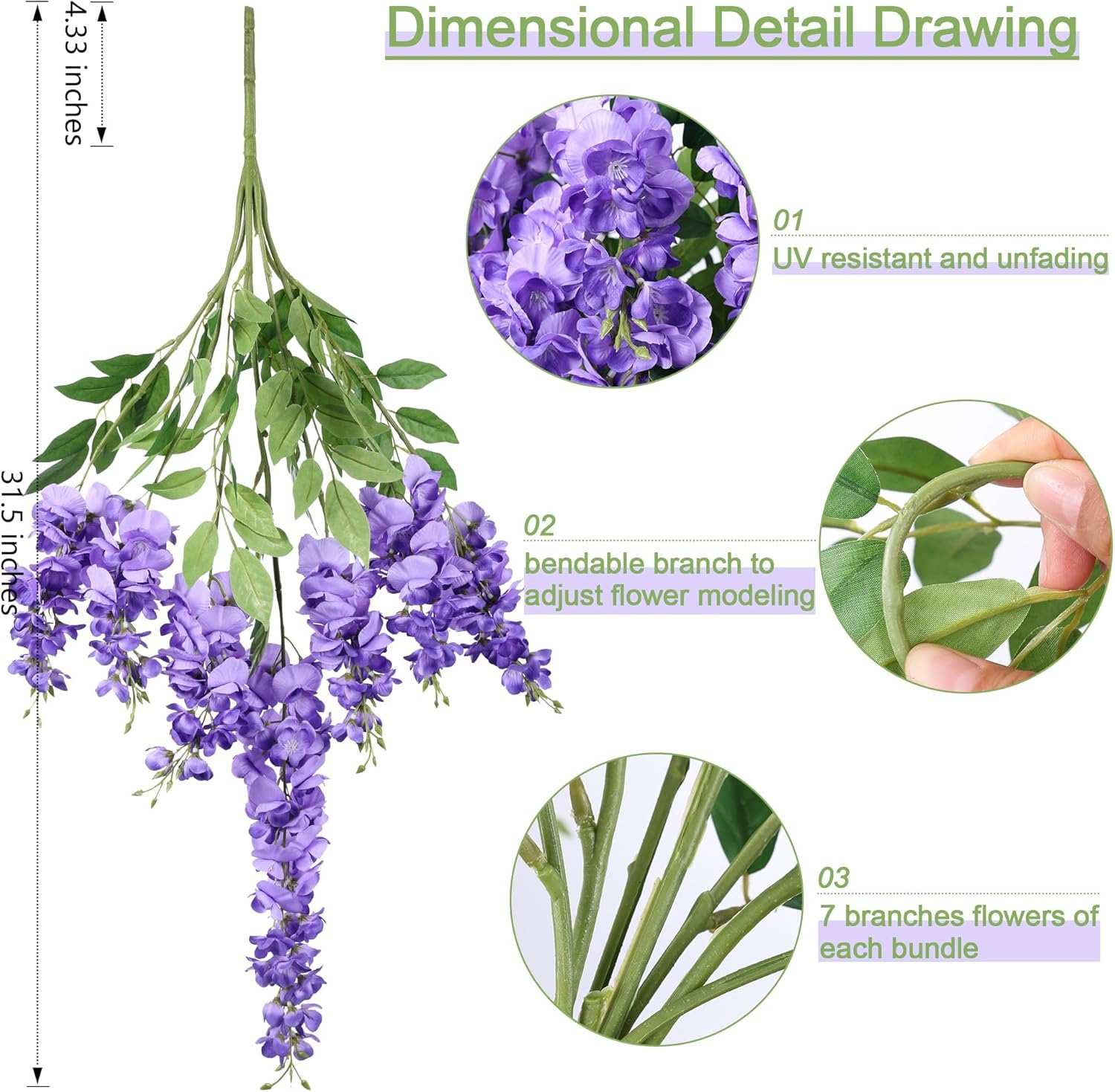 🔥ON SALE🔥Hanging Wisteria Decoration, UV & Fading Resistant