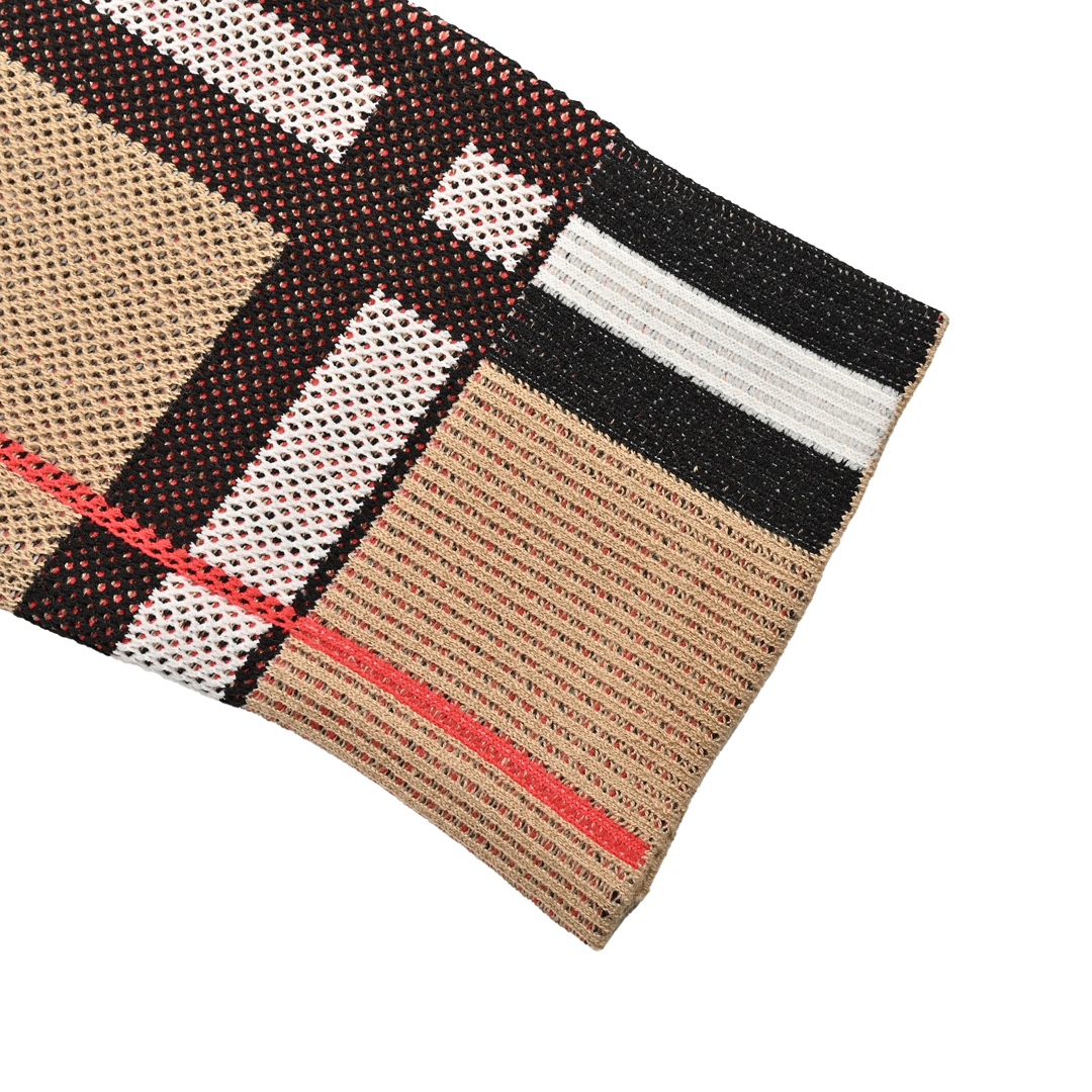 Burberry 24ss check preppy crew neck sweater