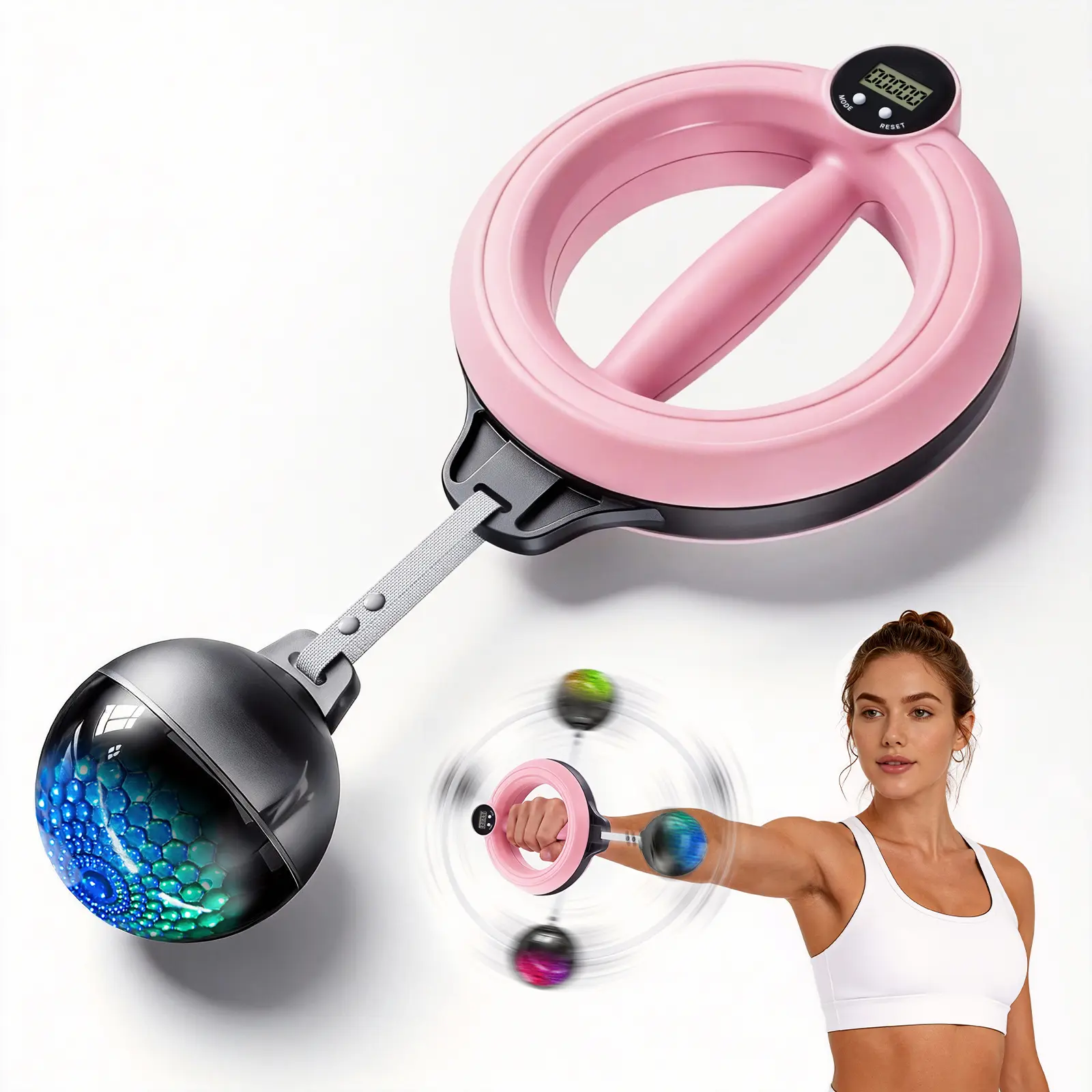 360° Rotating Wrist & Forearm Trainer for Men and Women, Upper Body Strength Tool for Arms, Shoulders & Chest, Portable Home and Gym Fitness Equipment