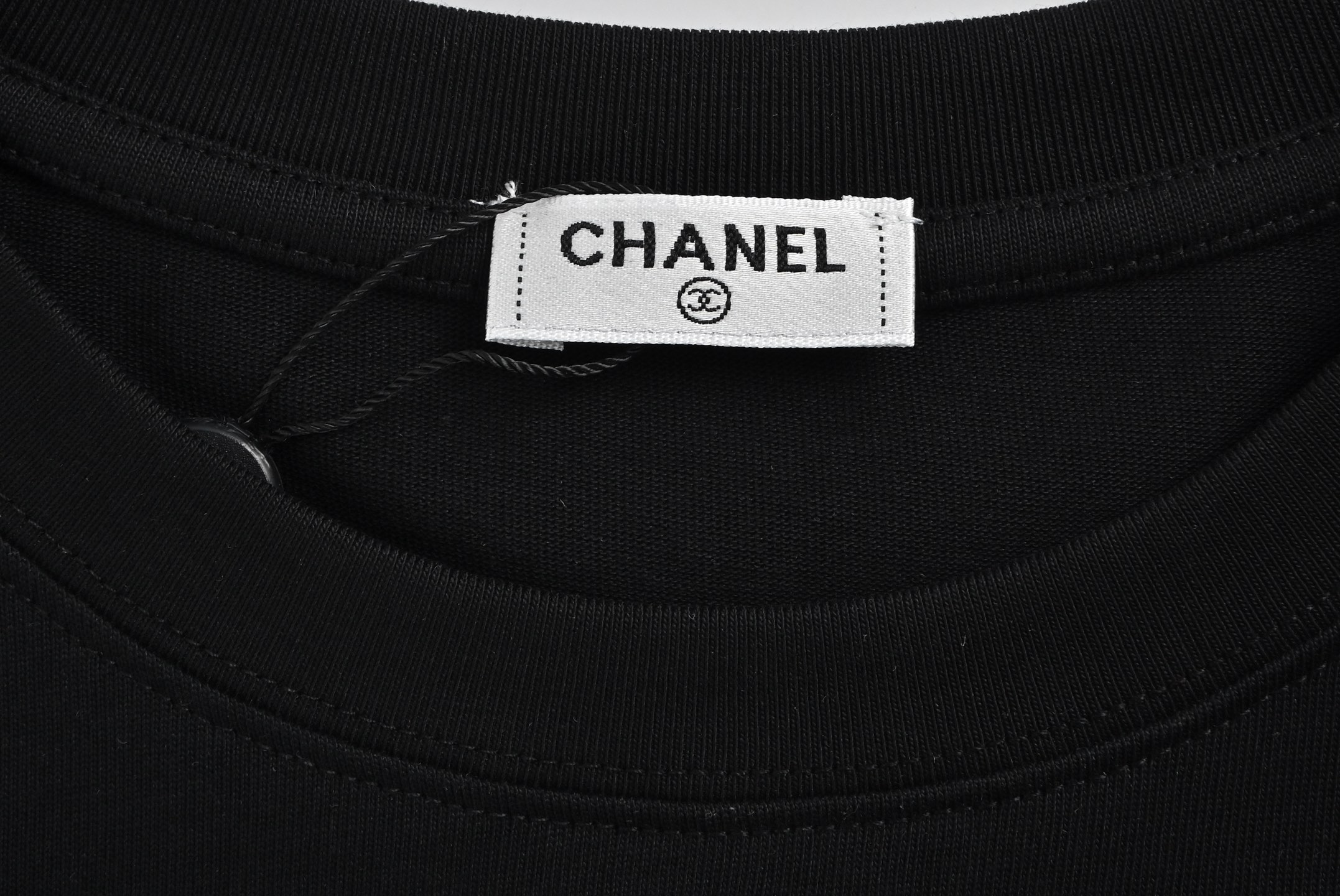Chanel 25ss double C letter print short sleeve