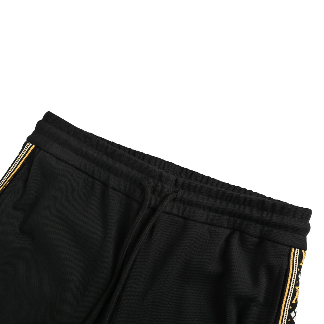 Louis Vuitton jacquard lettering side webbing suit trousers