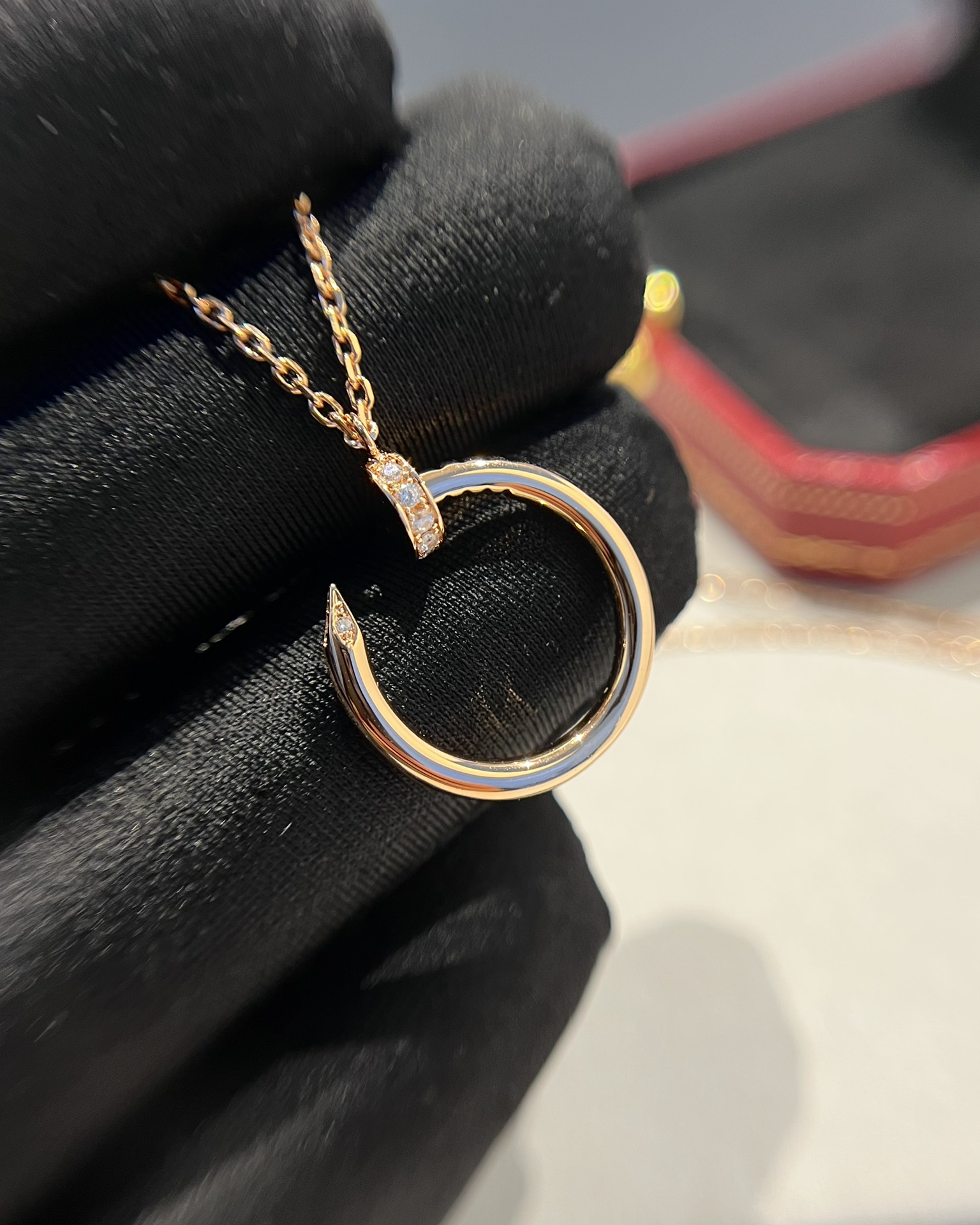 Cartier head and tail diamond nail necklace