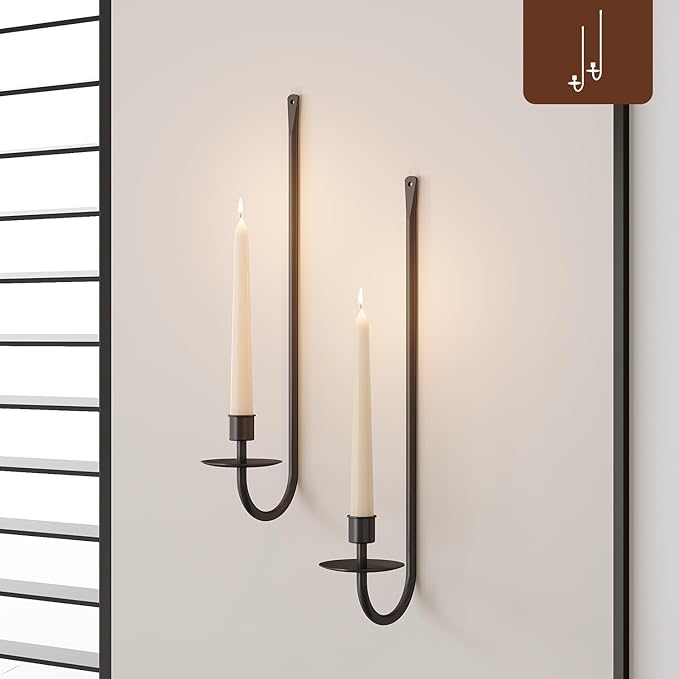 🕯️ 🕯️ Wall-mounted metal candlesticks (set of 2)