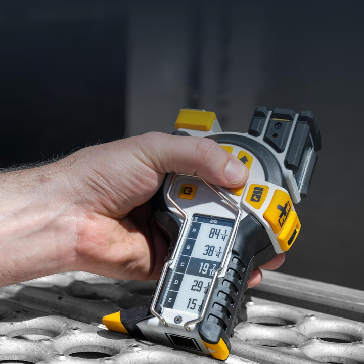 Professional Digital Tape Measure - Accurate Measuring Tool with Green Laser, E-Paper Measuring List, Measurements Shared Over Bluetooth, Replaceable Blades