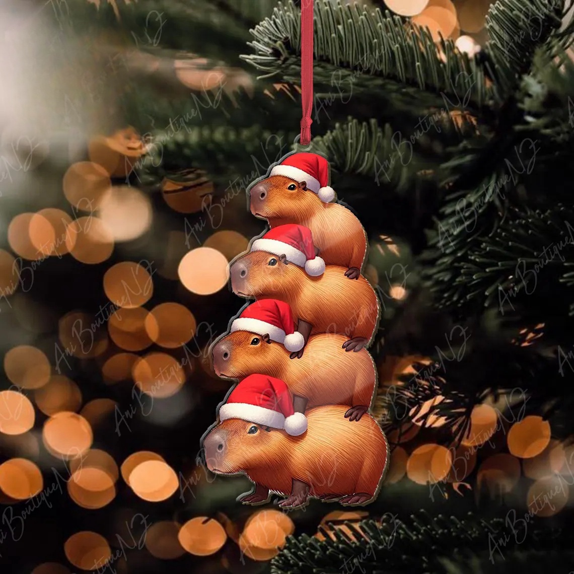 Capybaras Christmas Ornament
