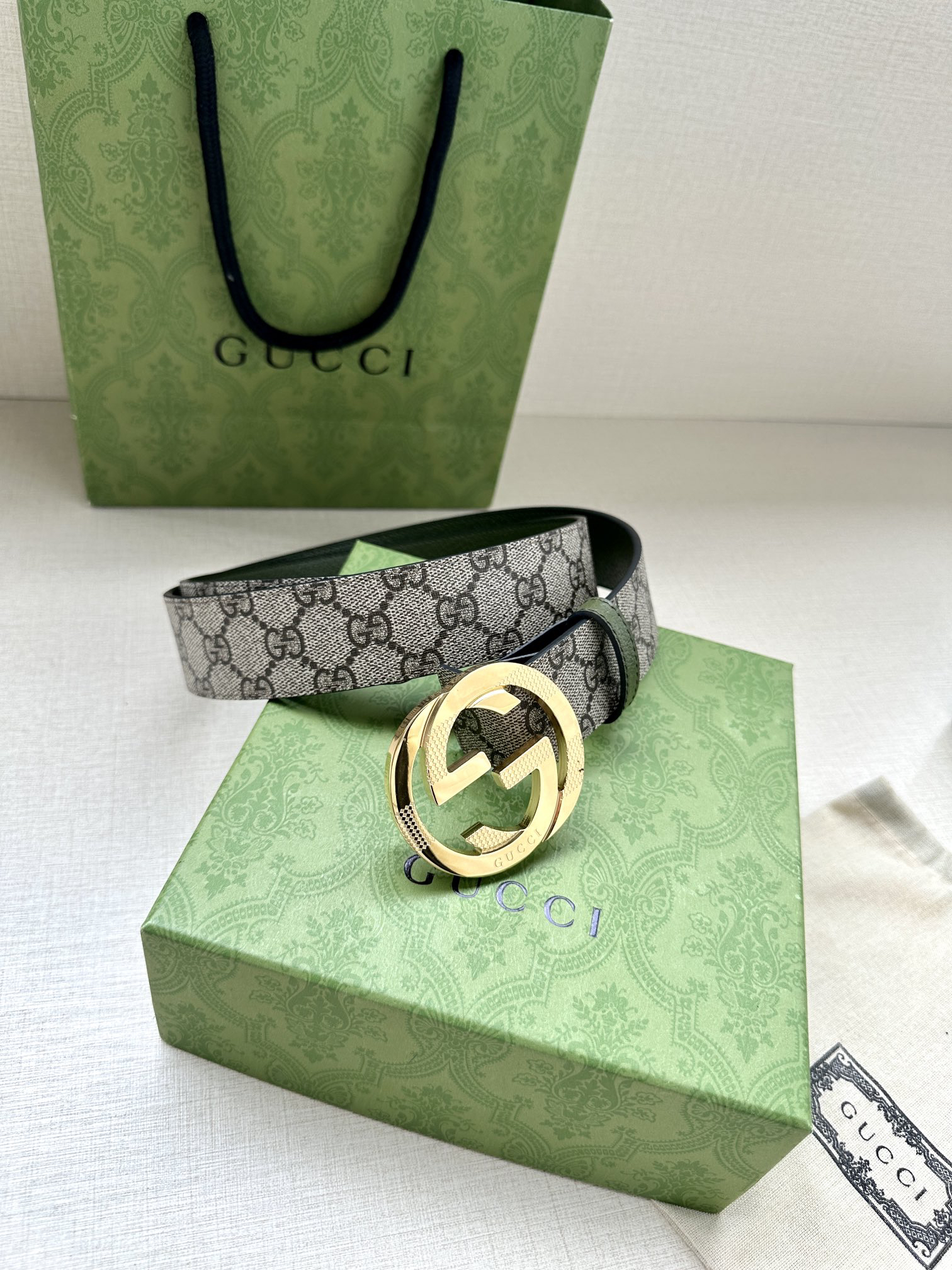 Gucci Marmont printed leather belt 3.8 cm wide