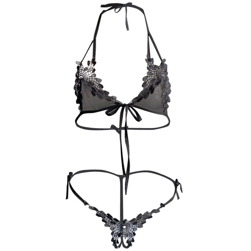 Lace See-through Bikini Lingerie Set