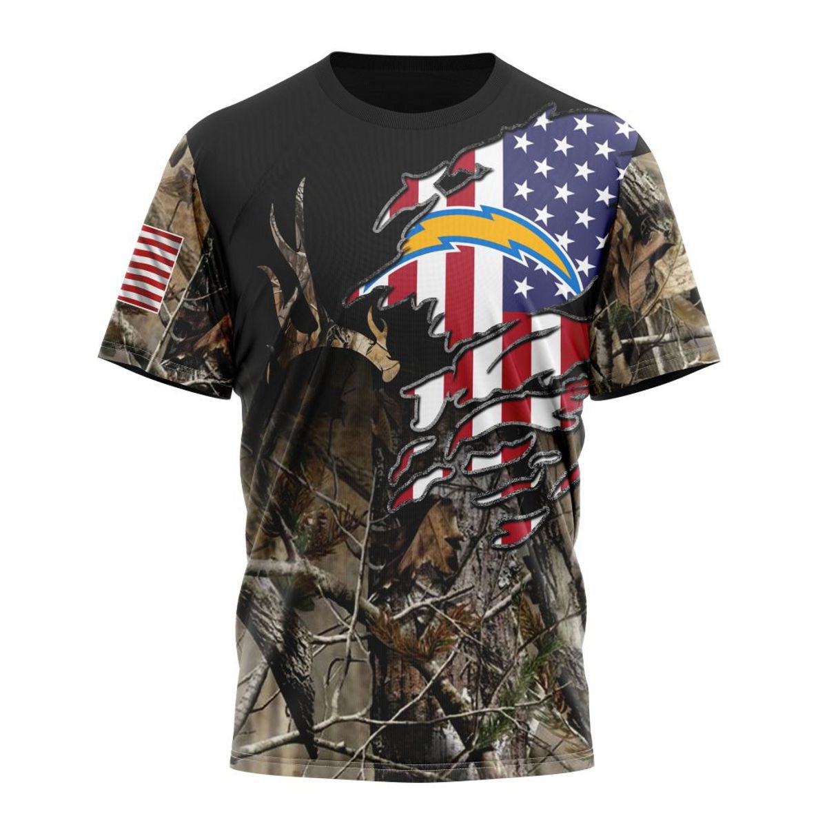 LOS ANGELES CHARGERS 3D HOODIE CAMO REALTREE HUNTING
