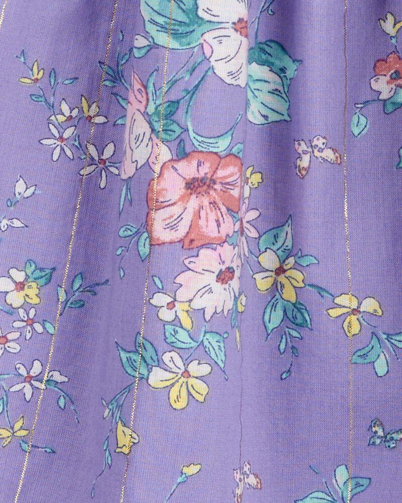 Oshkosh Metallic Stripe Floral Print Dress