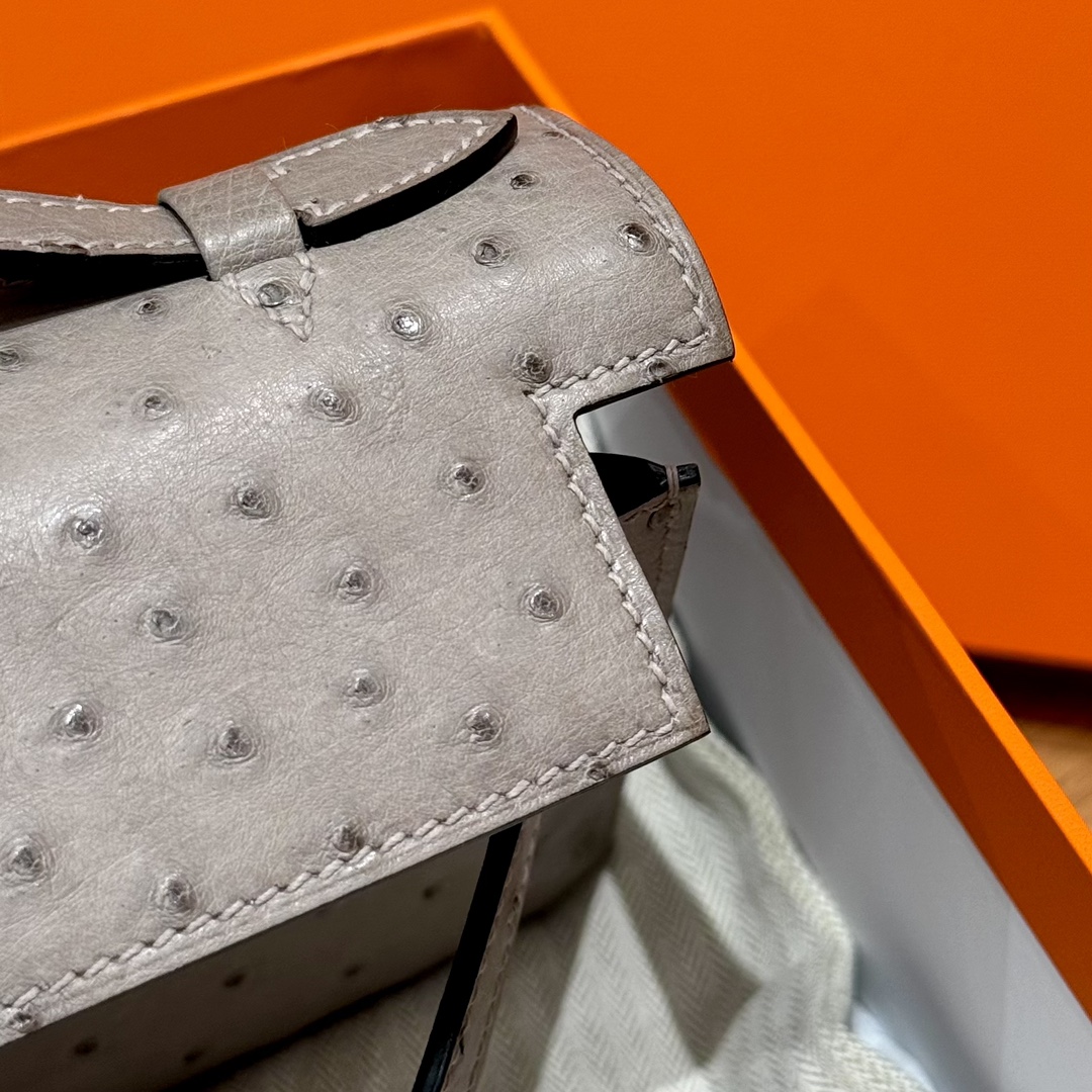 Hermès Kelly Pochette 18Gris tourterlle handbag (handmade to order)