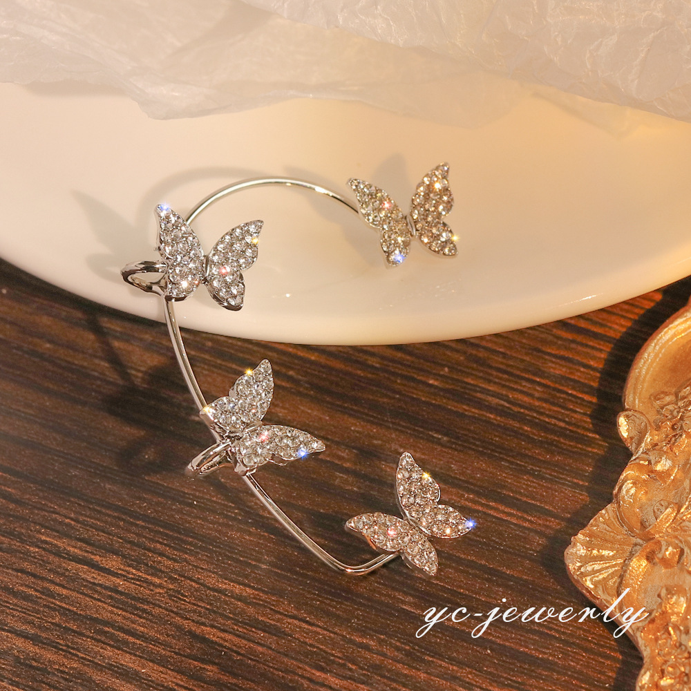 BUTTERFLY GARDEN CRESCENT EARRINGS