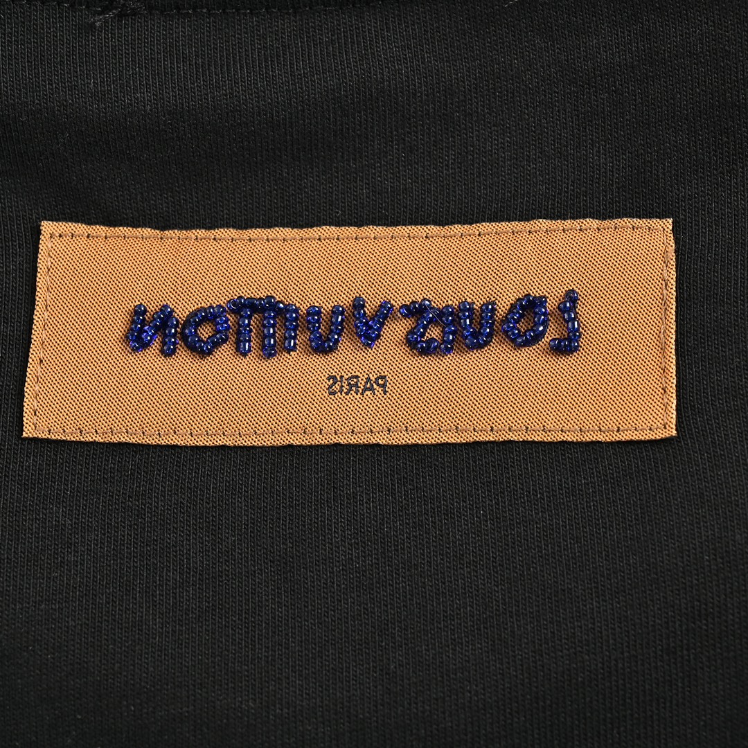Louis Vuitton 24ss heavy beaded letter embroidered short sleeve