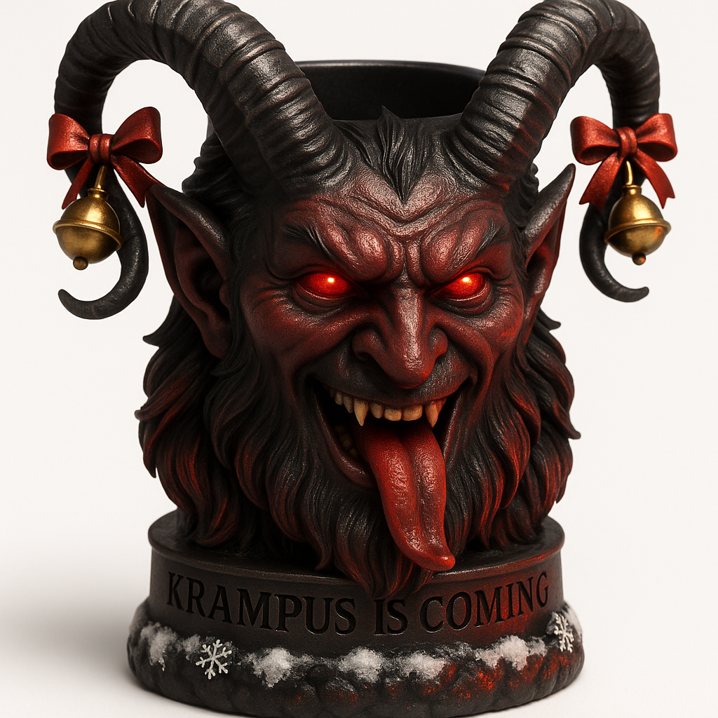 Krampus theme pen holder