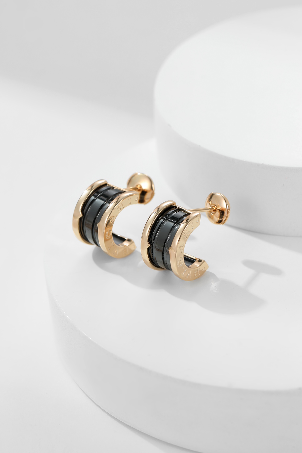 Bulgari Black and white ceramic earrings