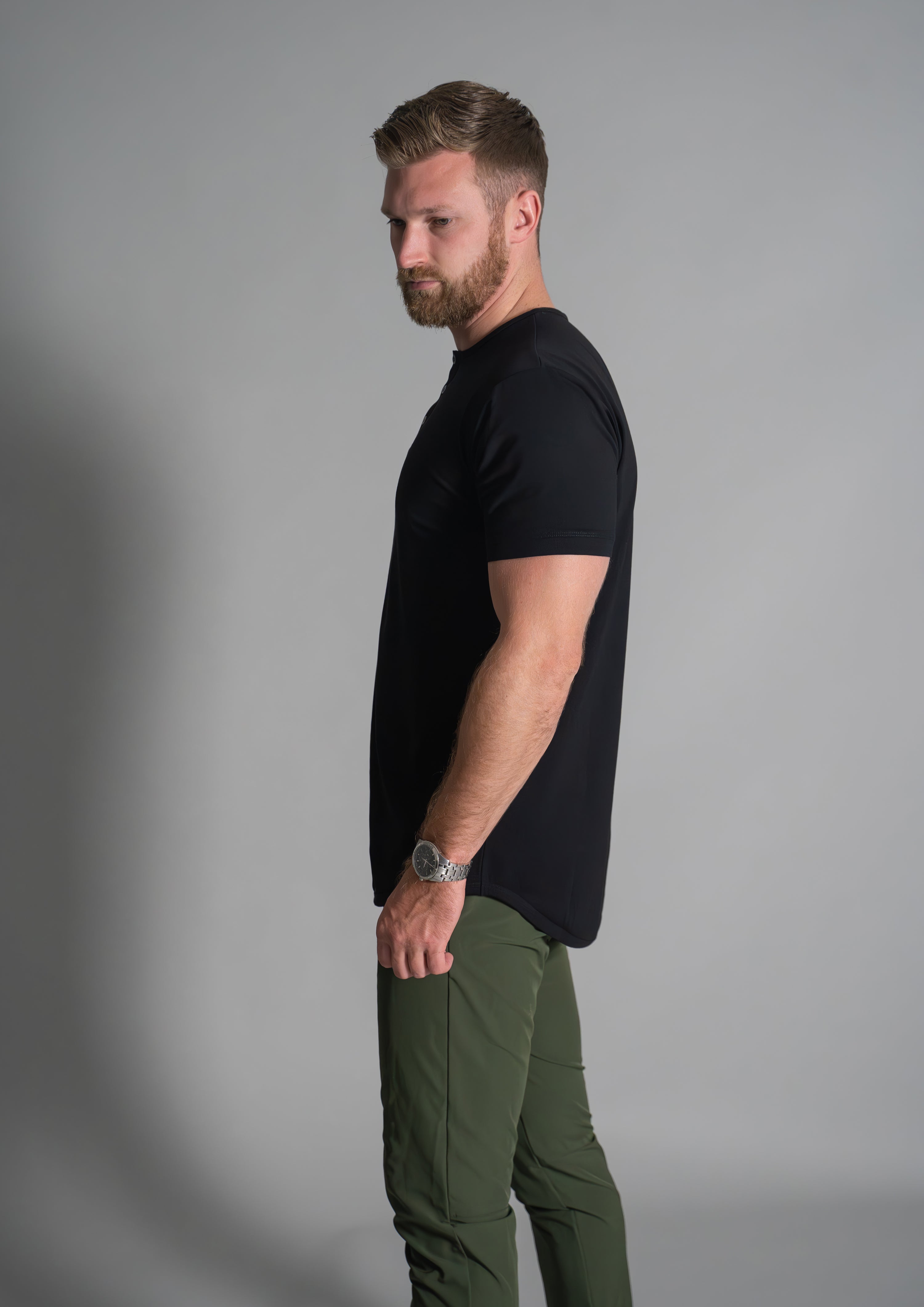 Henley Curved Hem
