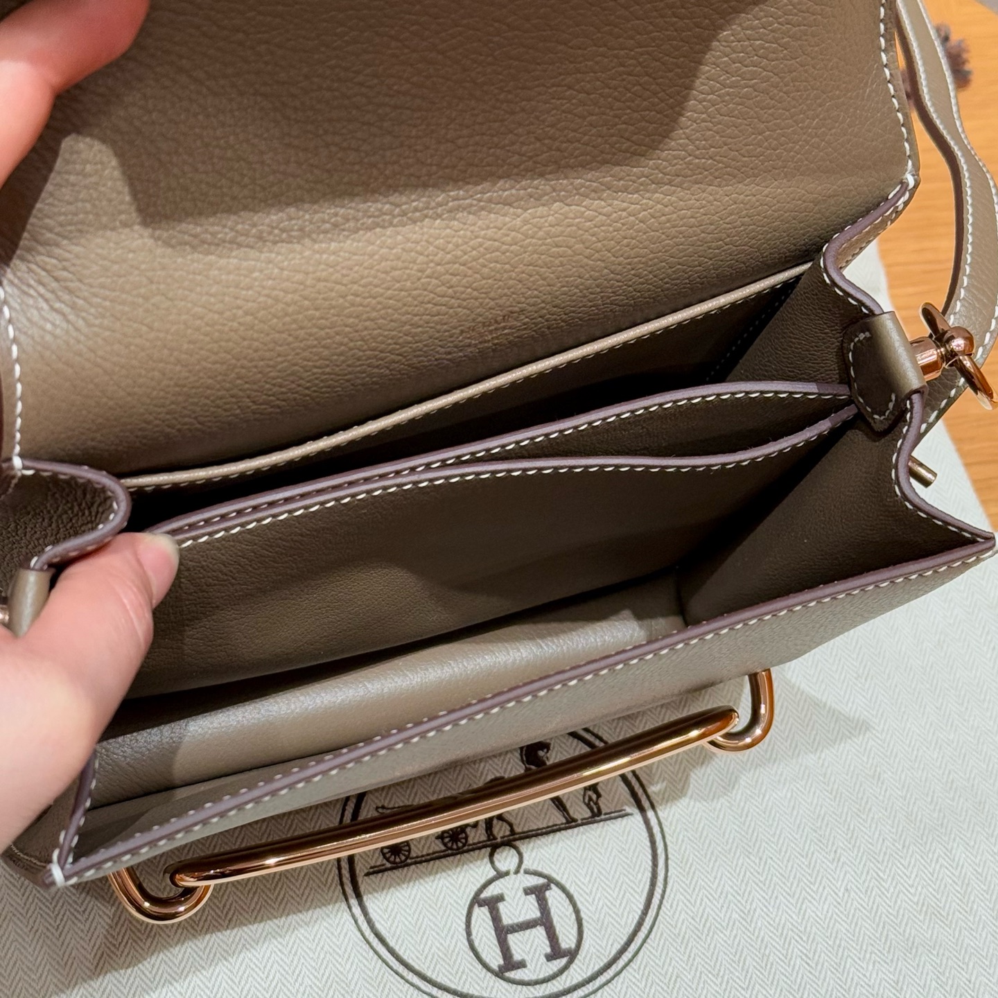 Hermès Roulis 18Etoupe Handbag (Handmade to Order)