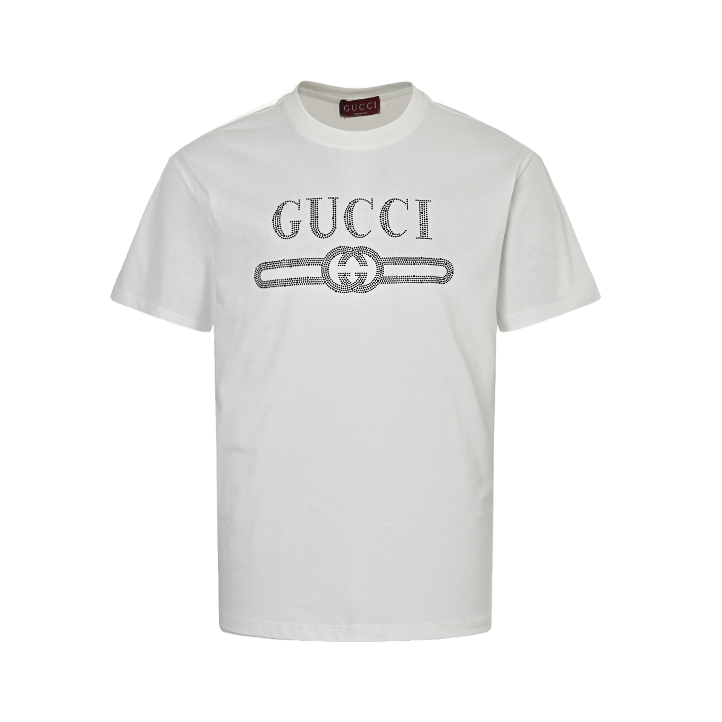 Gucci 25ss hot diamond lettering logo short sleeve